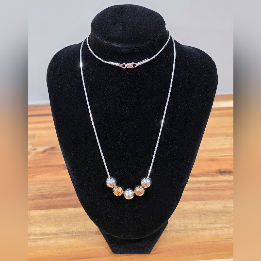 24 Designer Milor Italy Gold Silver Disco Balls Necklace 925 Sterling Silver 65$